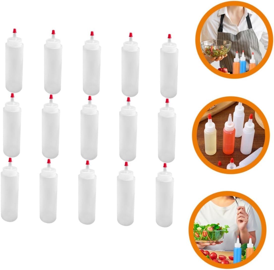 DECHOUS 15pcs Mini Condiment Squeeze Bottles 2oz