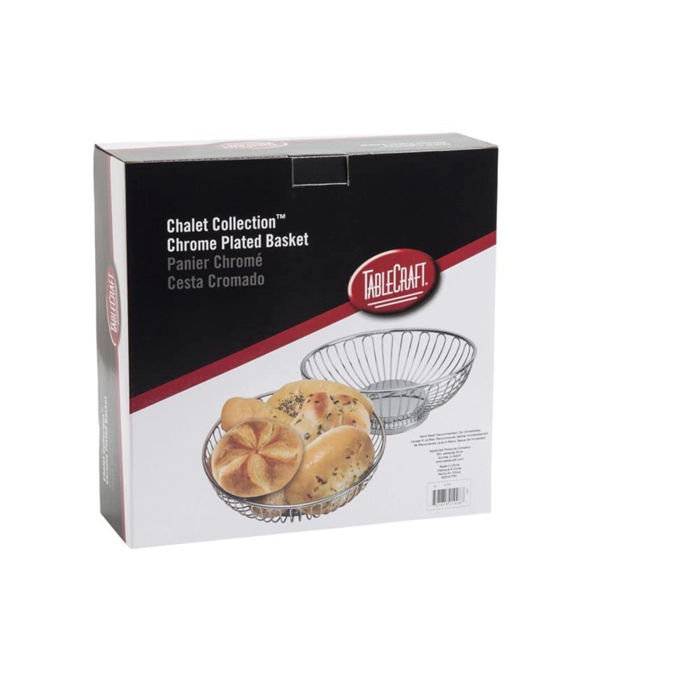 Tablecraft 9 58 Round Bread Basket - Silver 1