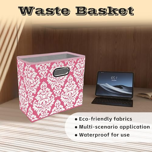 Fabric Waste Basket with Handle Waterproof and Retractable Design