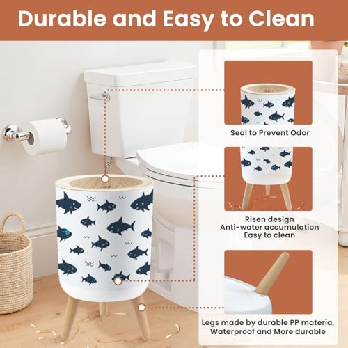 Cute Shark Trash Can 18 Gallon Dog Proof