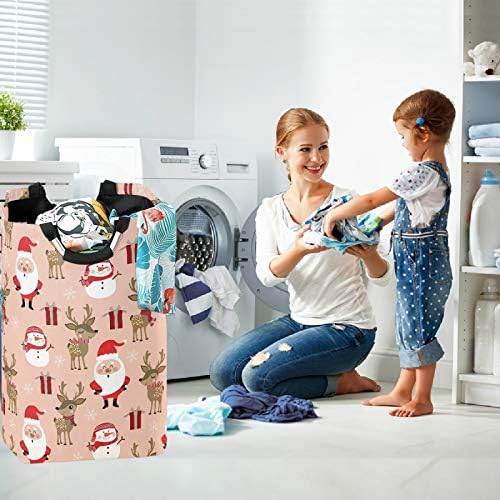 visesunny Large Capacity Laundry Hamper with Santa Reindeer Design