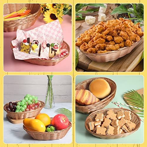 36 Piece Plastic Wicker Bread Serving Basket Set