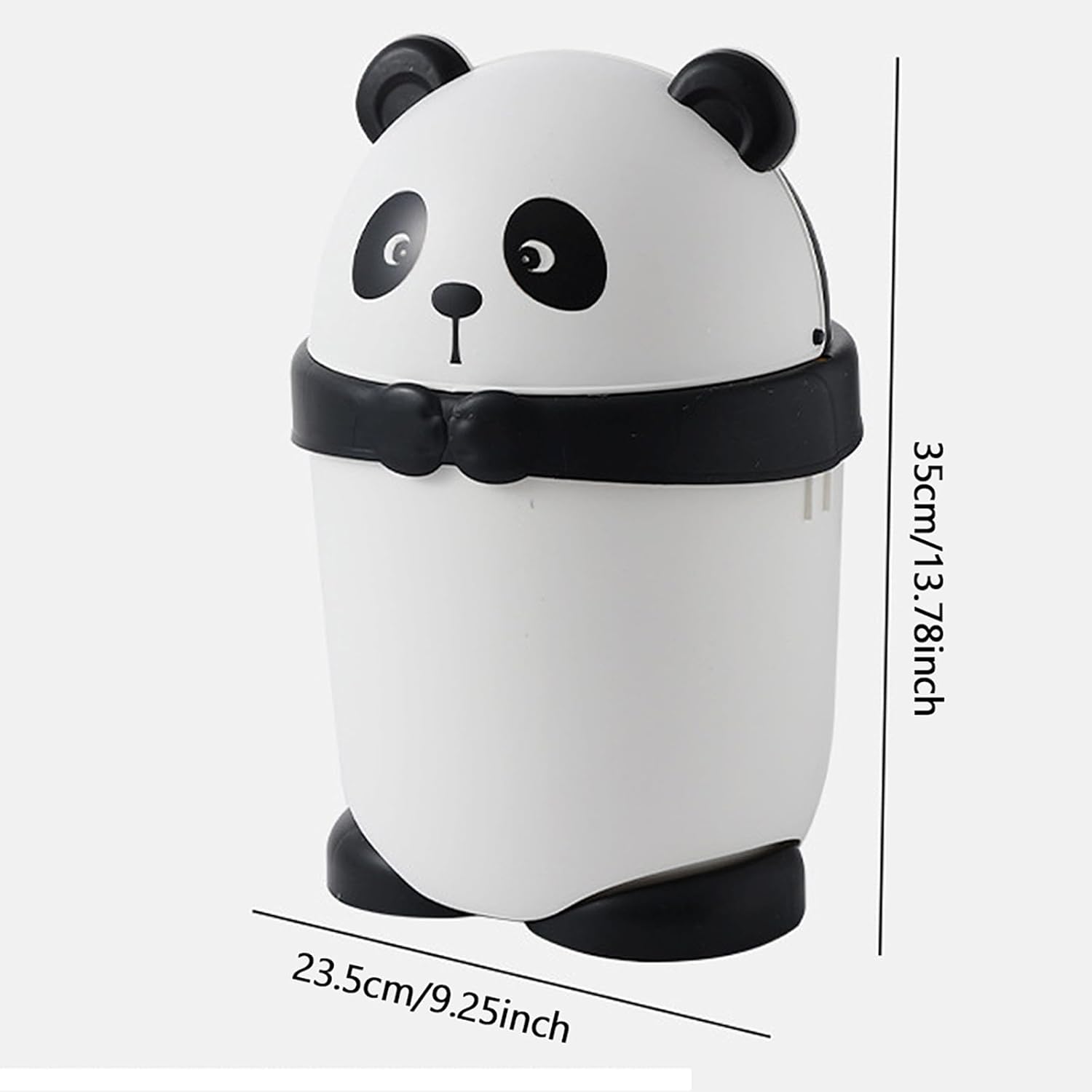 Cute Cartoon Panda Wastebasket with Swing Lid