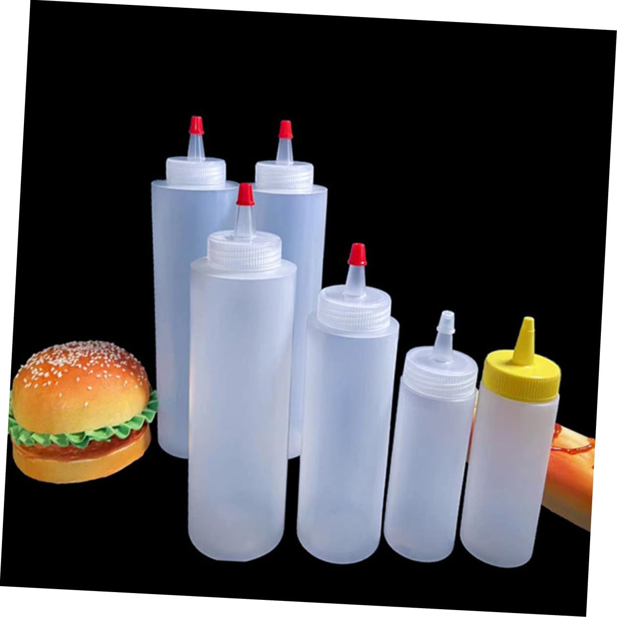 DECHOUS 15pcs Mini Condiment Squeeze Bottles 2oz