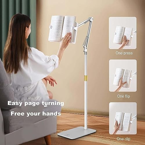 Adjustable Floor Book Stand 180 Rotatable Multifunctional for Kitchen Office Study