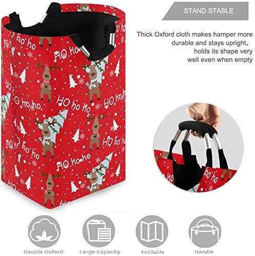visesunny Large Capacity Laundry Basket Deer Snowflake Hamper