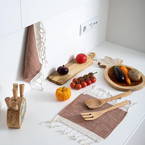 SMYRNA TURKISH COTTON Dish Towels Pack of 6 12x12 Inch