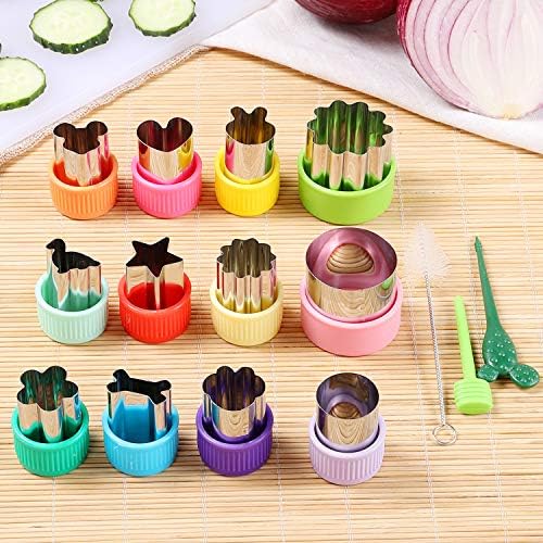 12 Piece Mini Cookie Cutters with Vegetable Cutter Shapes Set