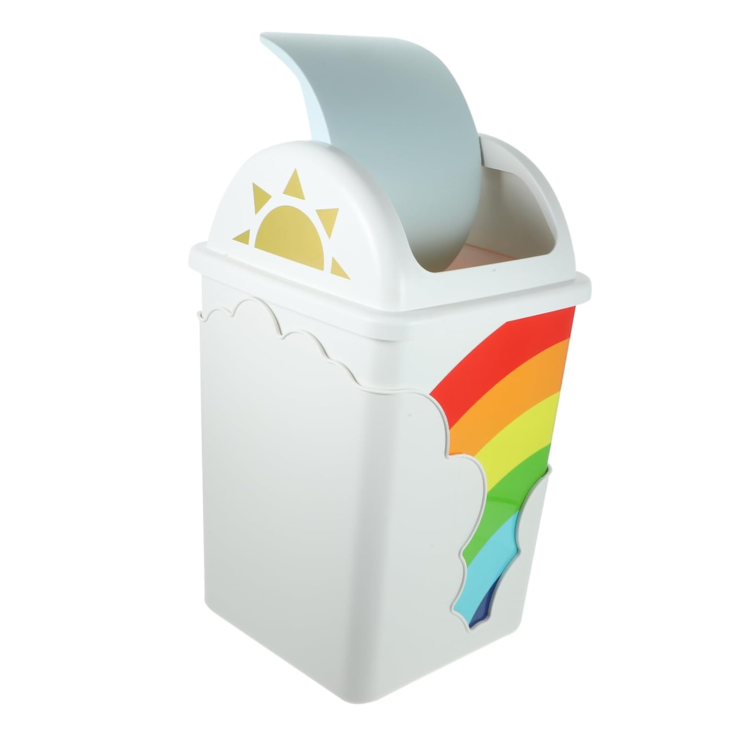 BUGUUYO Touchless Rainbow Swing-top Trash Can