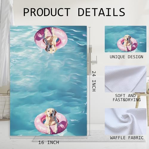 Labrador Retriever Pattern Flannel Hand Towels 16x24 Inch