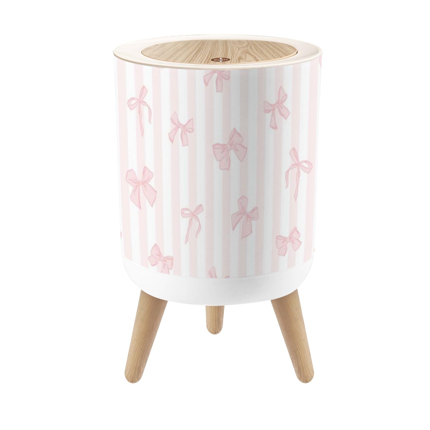 Small Pink Bow Trash Can 18 Gallon Dog Proof