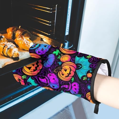 Aglebo Bat Pumpkins Oven Mitts and Pot Holders Set of 2