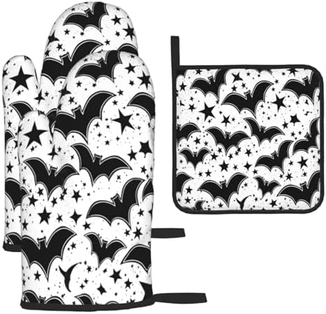 Beubebim Bat Print Oven Mitts Set of 3