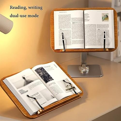 Yuidaaavzz Adjustable Book Stand with Rotating Base and Page Clips