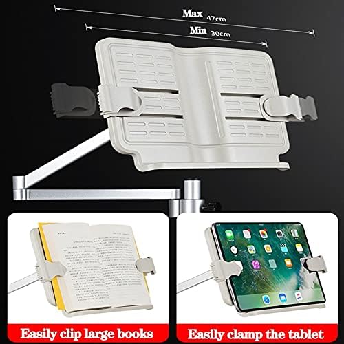 Yuidaaavzz Floor Bookstand with Lamp Foldable Reading Stand