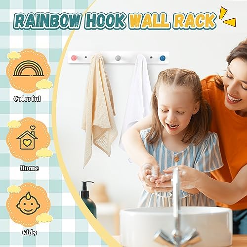 Maitys Rainbow Kids Coat Rack Wall Hooks