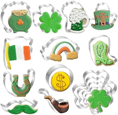LifeisLuck 15Pcs St Patricks Cookie Cutters Set