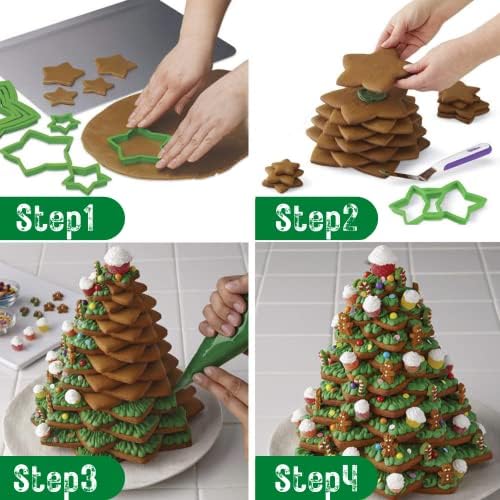 KAISHANE 10pc 3D Star Cookie Cutter Set for Christmas Tree Gift Baking