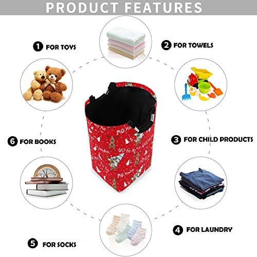visesunny Large Capacity Laundry Basket Deer Snowflake Hamper