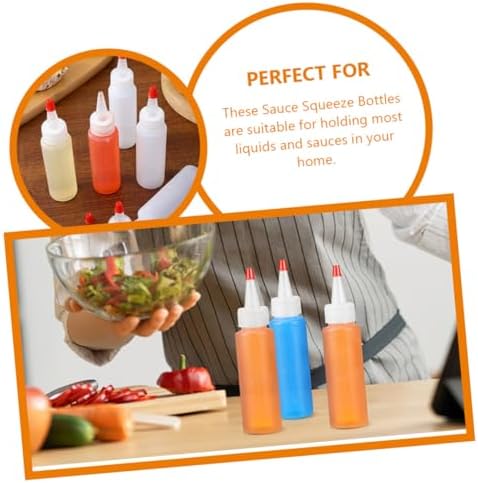 Unomor 15PCS 2oz Squeeze Bottles Condiment Dispensers