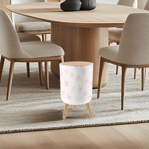 Small Pink Bow Trash Can 18 Gallon Dog Proof