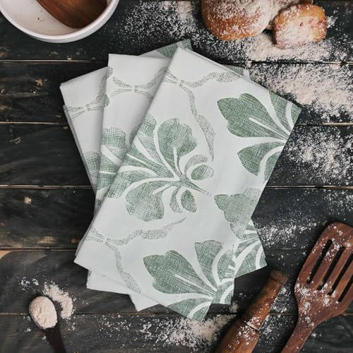 ZOE GARDEN Sage Green Geometric Dish Towel 18x28