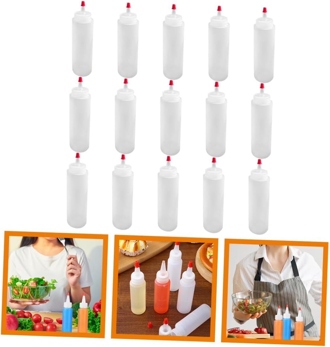 Garneck 2oz Condiment Squeeze Bottles Set of 15