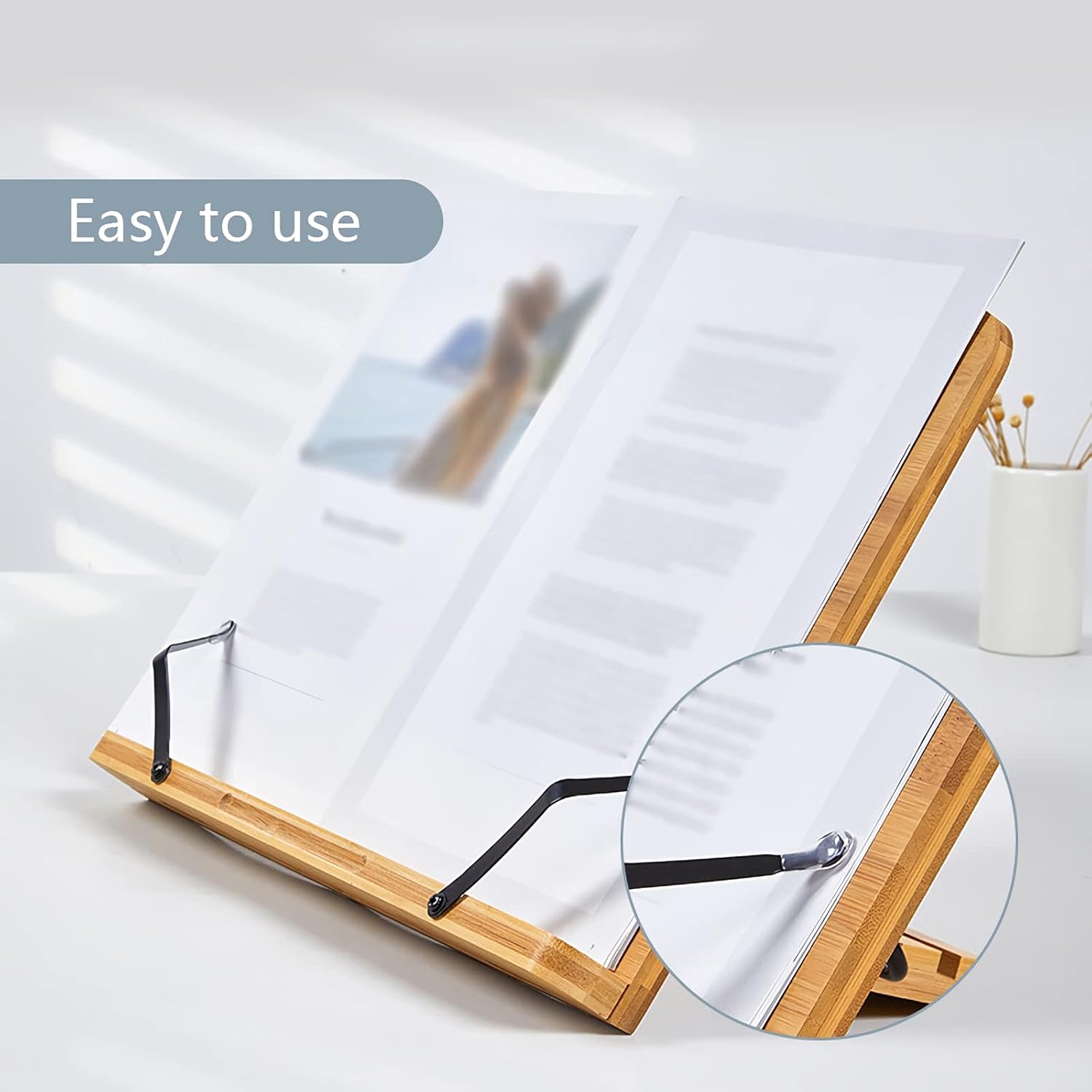Yuidaaavzz Foldable Book Stand with Adjustable Angles