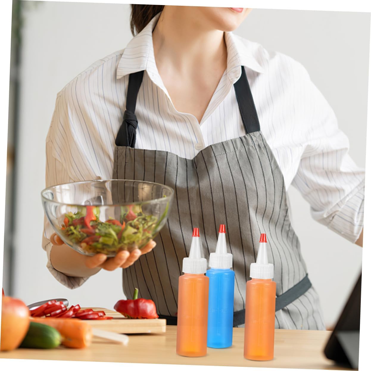 DECHOUS 15pcs Mini Condiment Squeeze Bottles 2oz