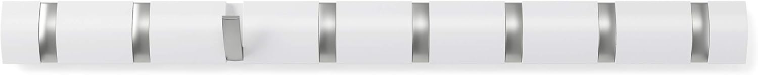 Umbra Flip Wall-Mounted Coat Rack Rail with 8 Hooks