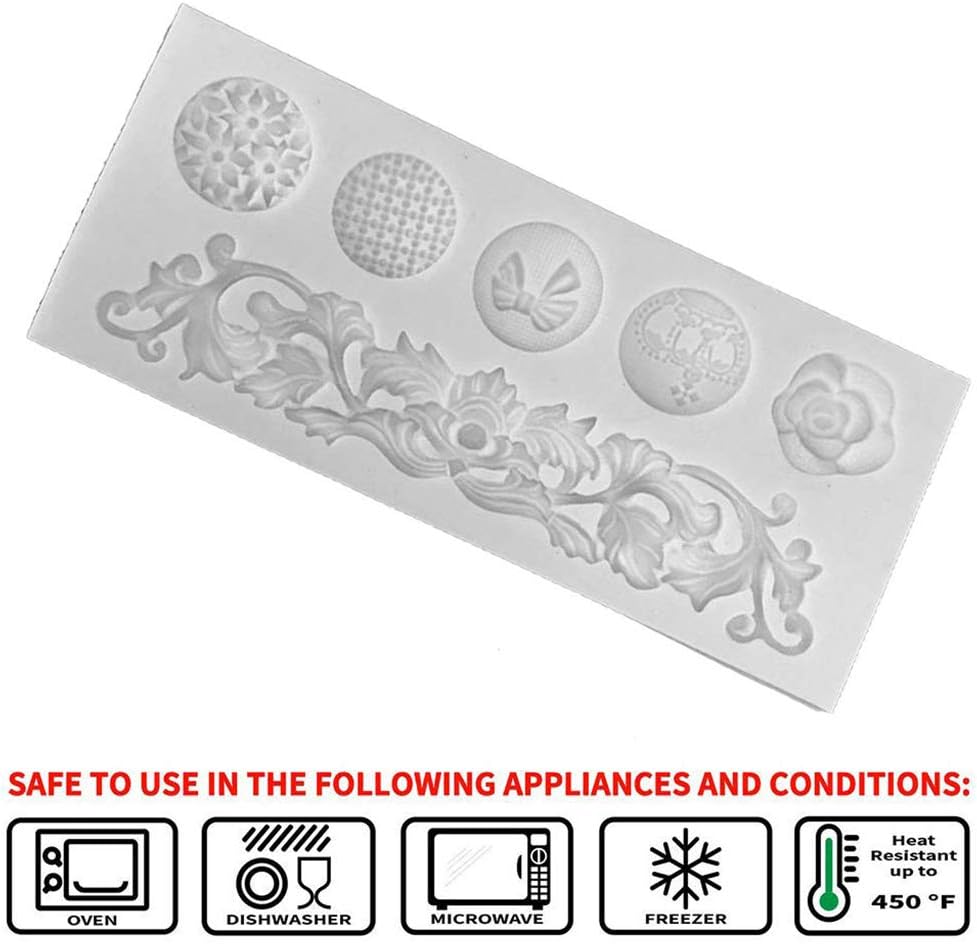 Sugarcraft Embossed Pattern Cookie Silicone Cutter