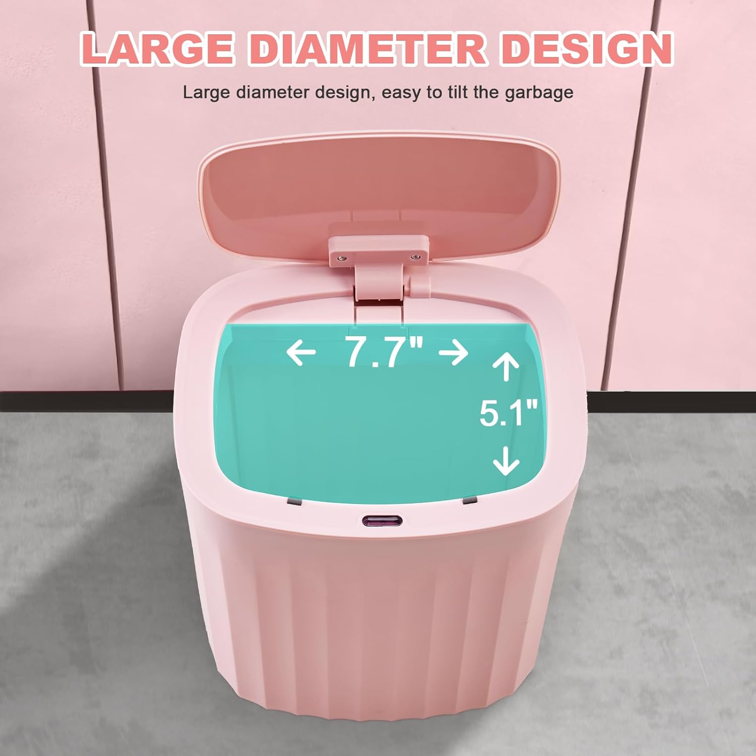 ELPHECO 35 Gallon Motion Sensor Trash Can with Lid Pink