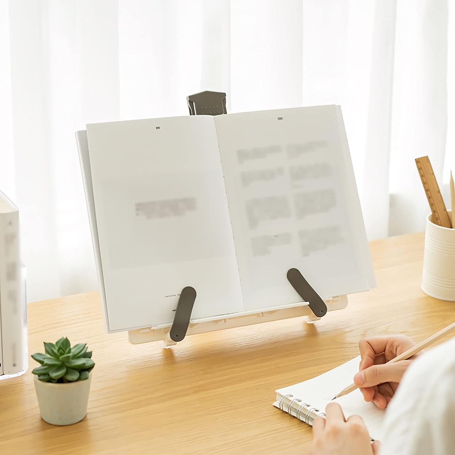 Adjustable Book Stand for Kitchen and Office White