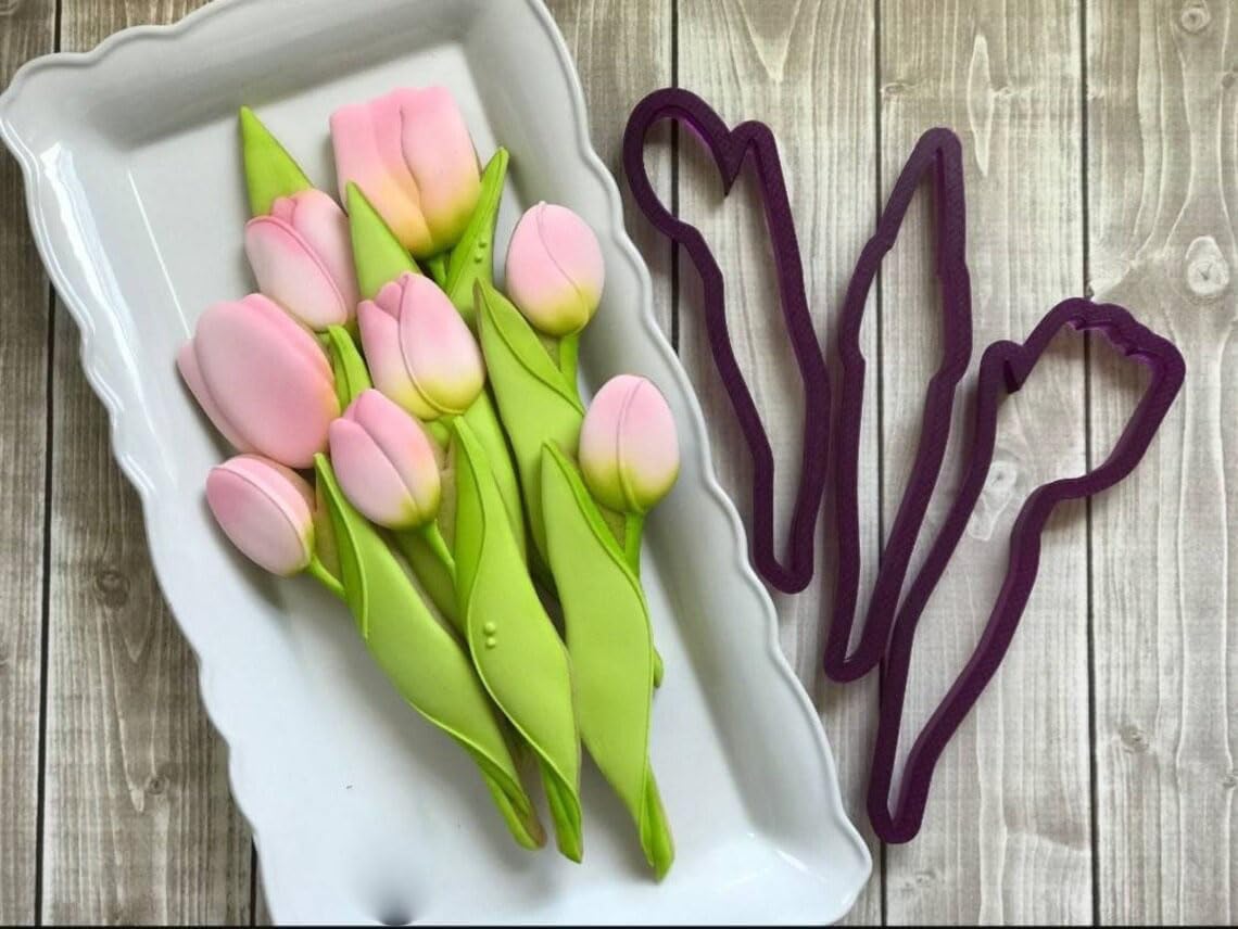 Cute Floured Canvas Tulip Bouquet Cookie Cutter