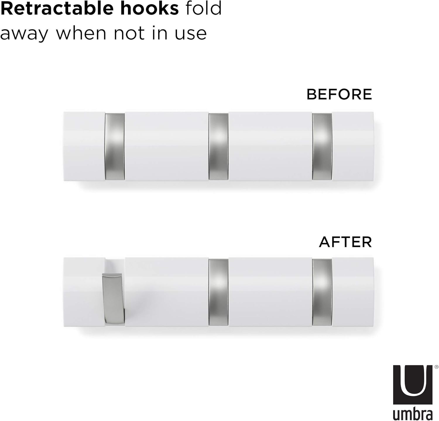 Umbra Flip 3-Hook Wall-Mounted Coat Rack 1