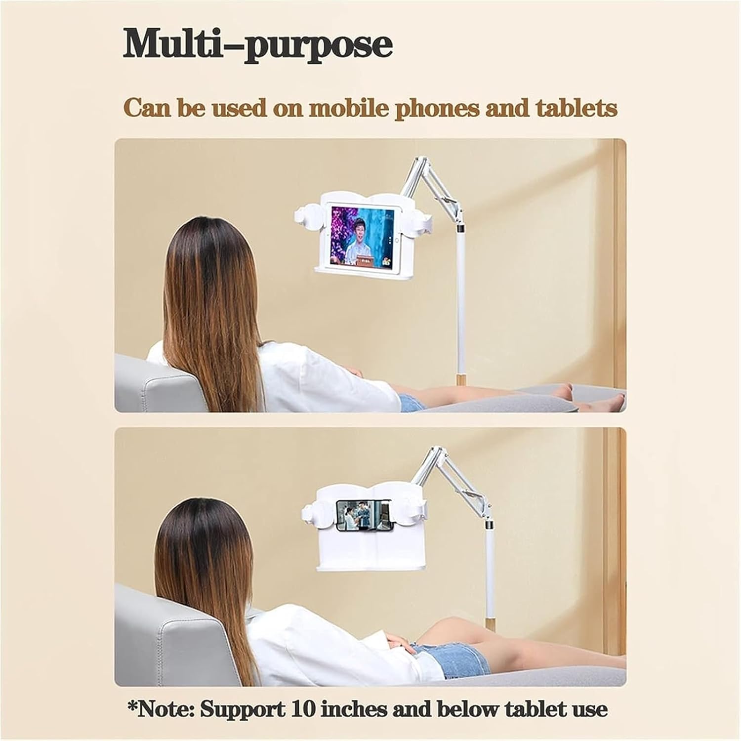 Adjustable Floor Book Stand with Swivel Gooseneck