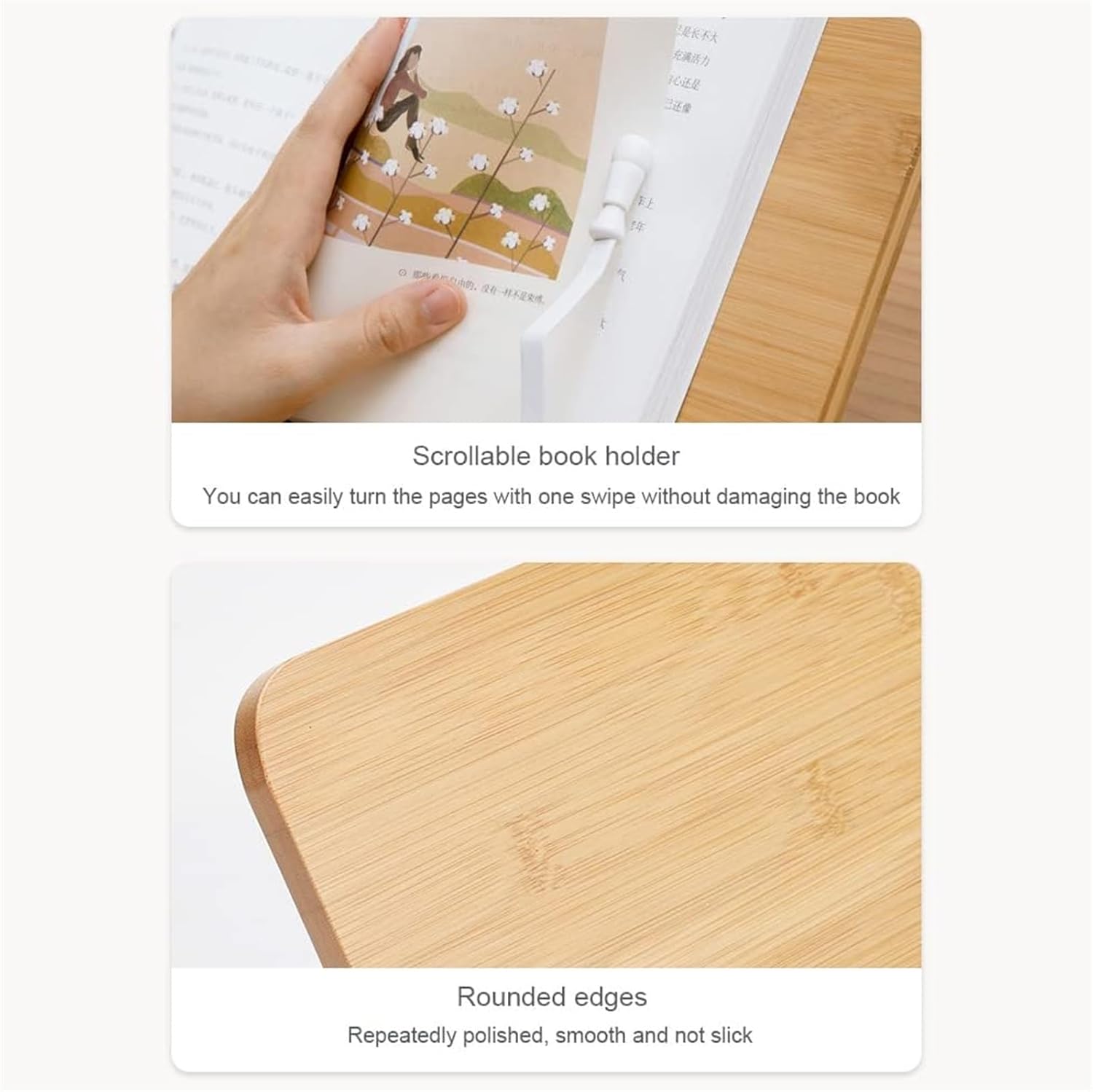 Adjustable Wood Book Stand for Reading and Cooking