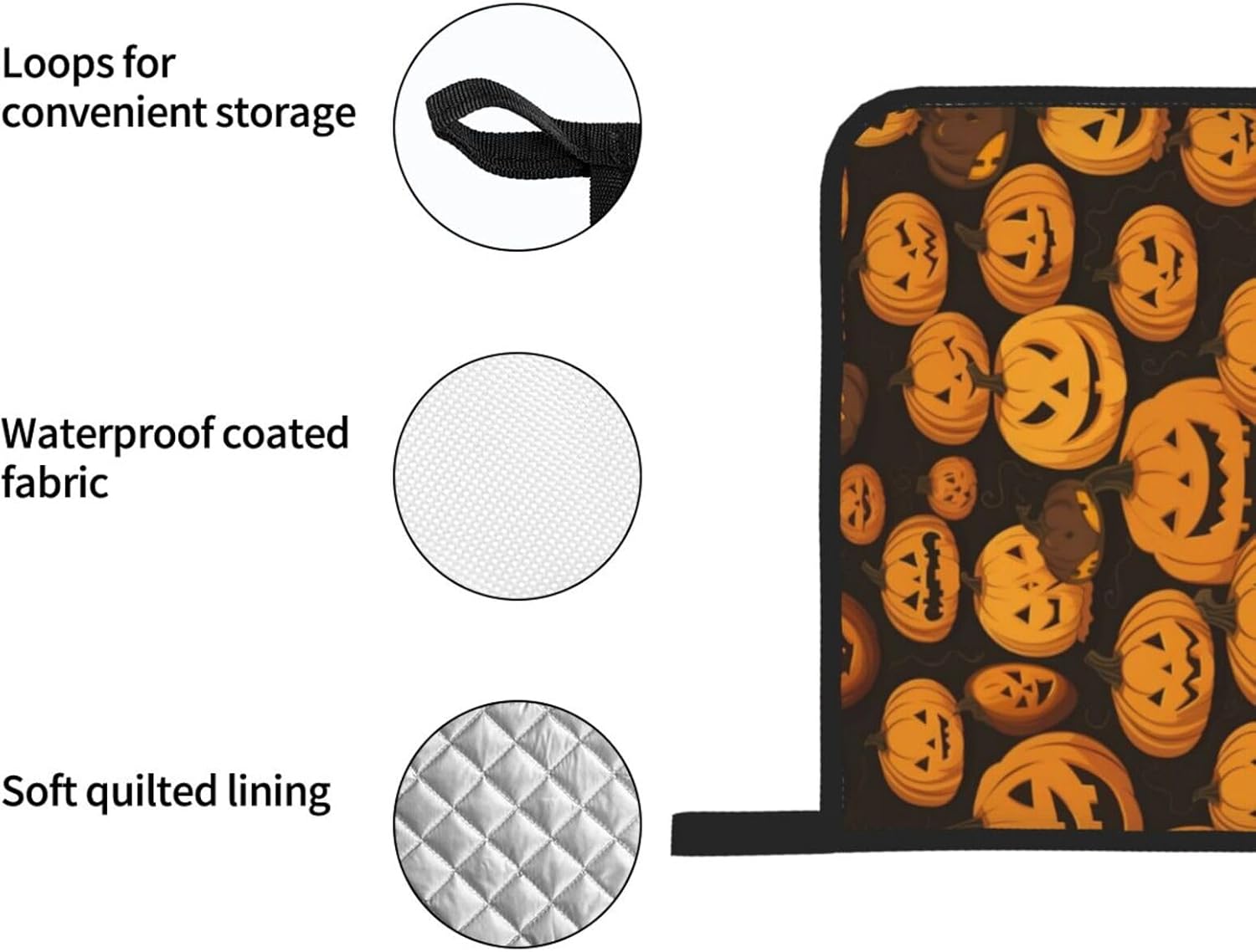Halloween Pumpkin Oven Mitts and Pot Holders Set of 4 1