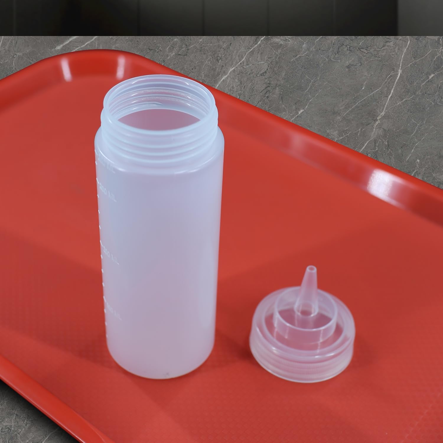Jiwins 6 Pack 8 oz Condiment Squeeze Bottles with Tip Cap