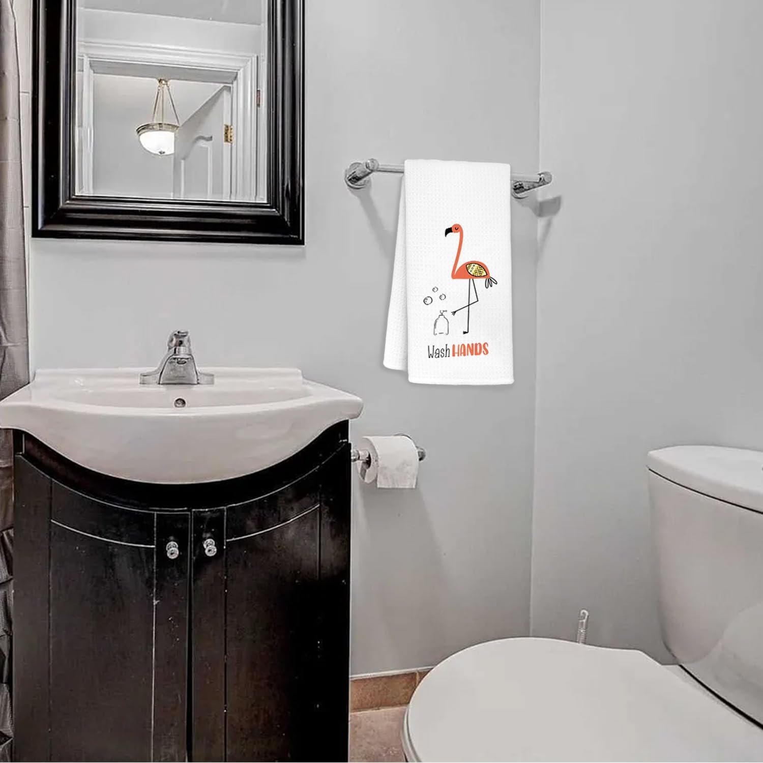 SQQCMM Flamingo Towels for Kids Bathroom 24x16 Inch