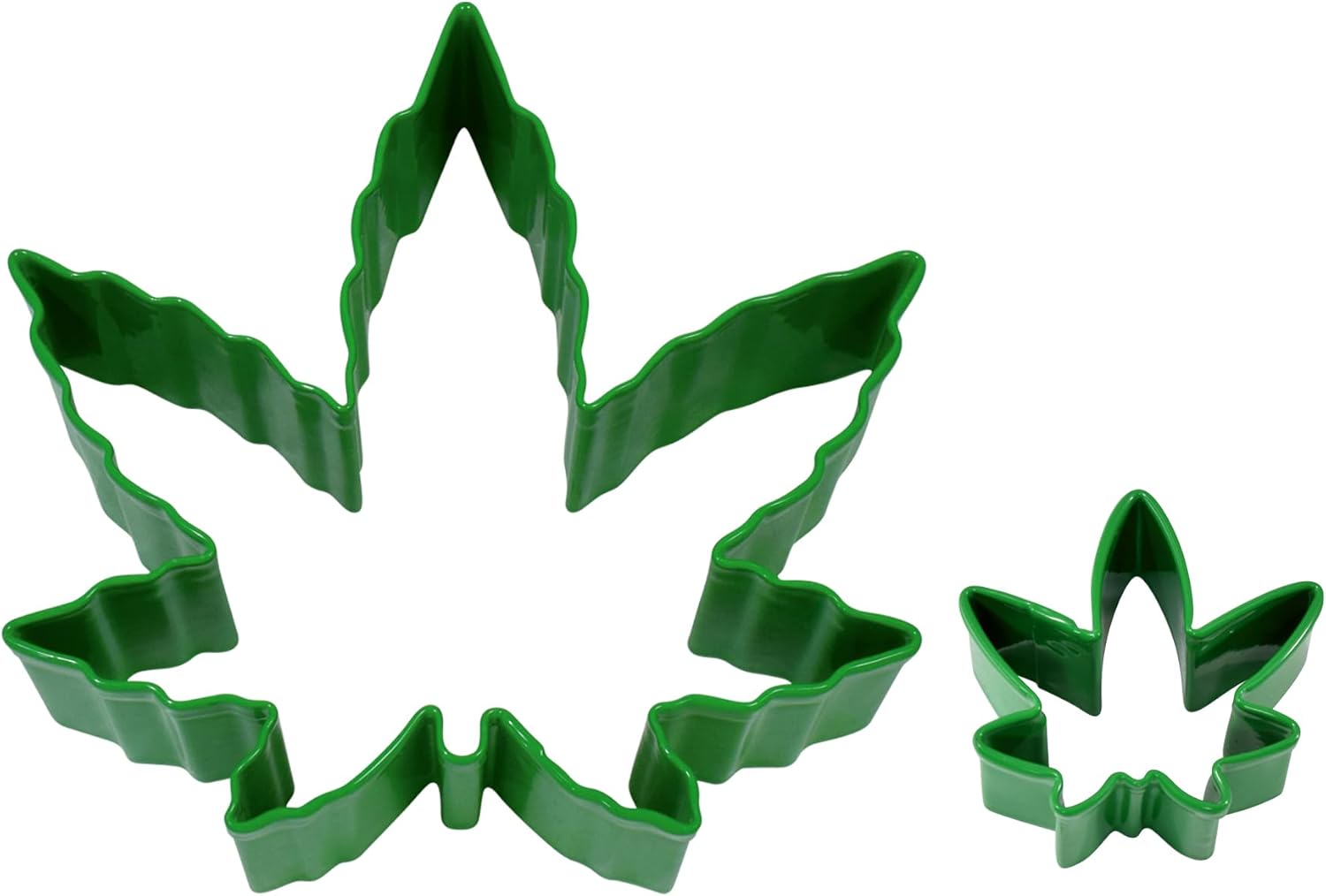 R M International Hemp Leaves Cookie Cutter Set Green