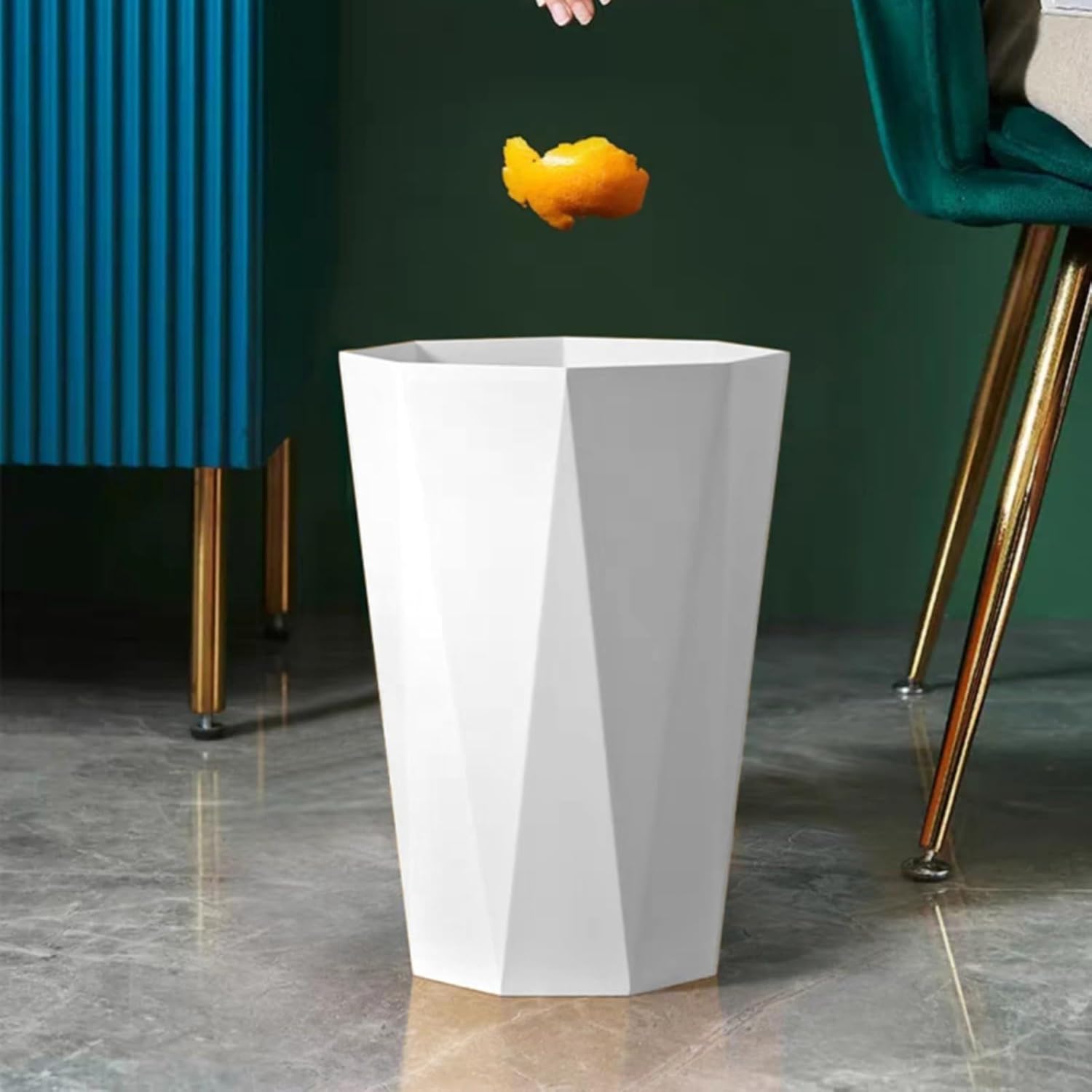 VESNIBA 22 Gallon White Trash Can for Bathrooms Kitchens