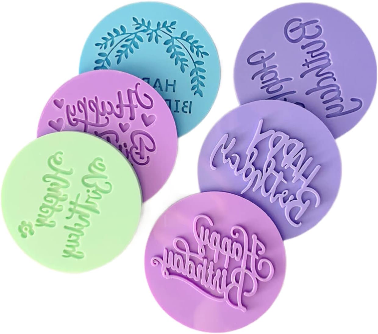 Aggert Silicone Birthday Pattern Cake Stencil 2Pcs
