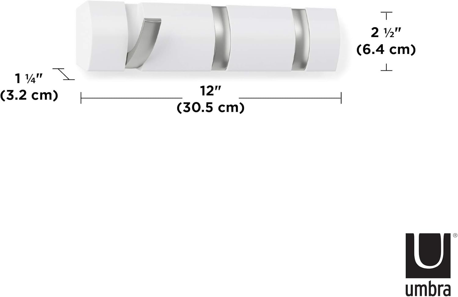 Umbra Flip 3-Hook Wall-Mounted Coat Rack 1