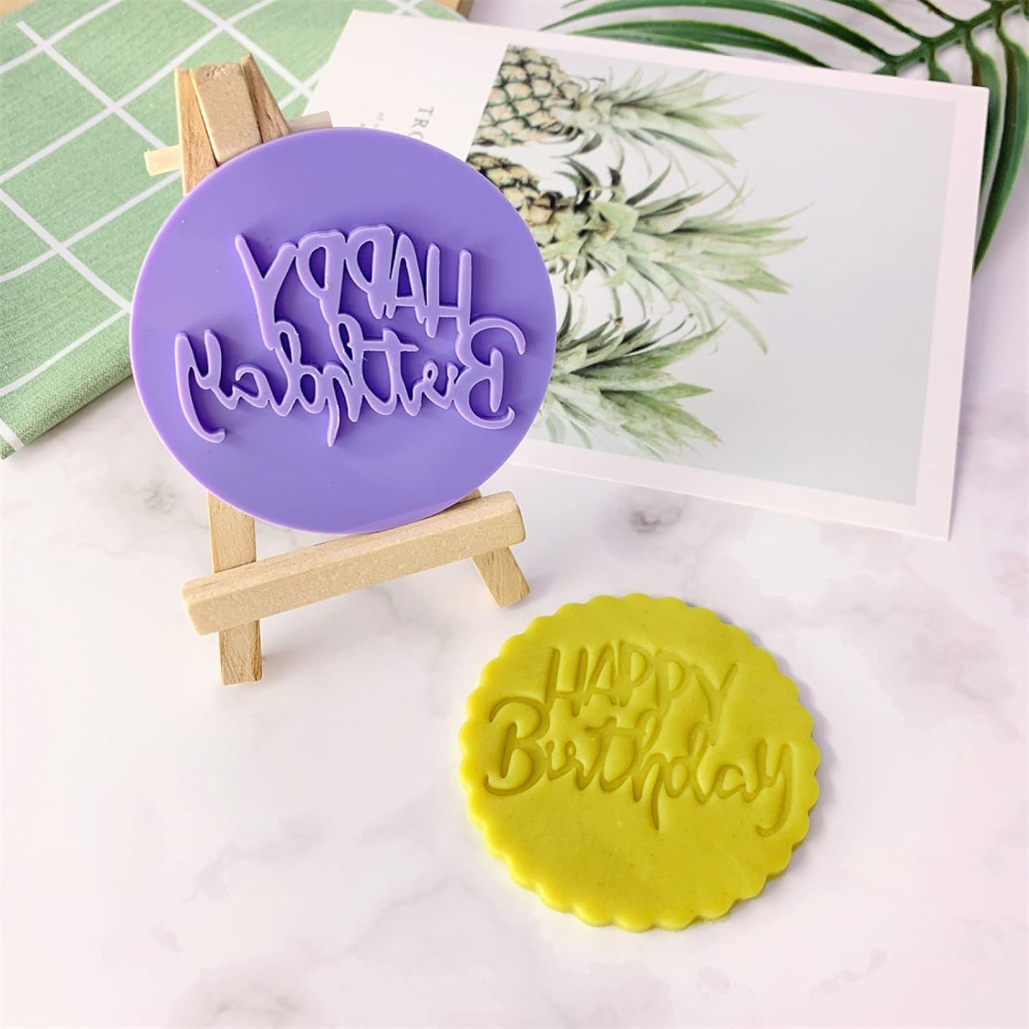Aggert Silicone Birthday Pattern Cake Stencil 2Pcs