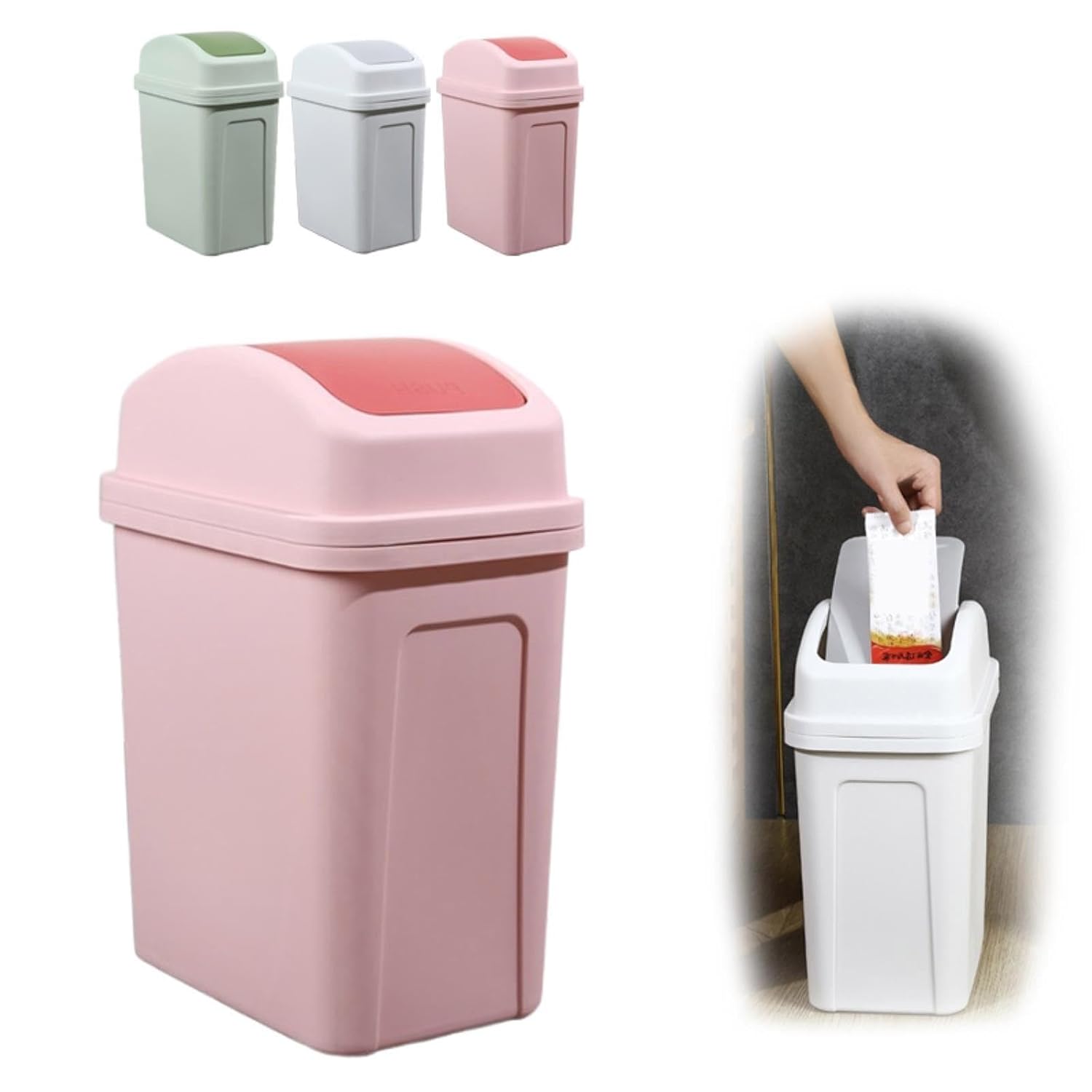 KELINFONG 55 Gallon Plastic Trash Can with Lid