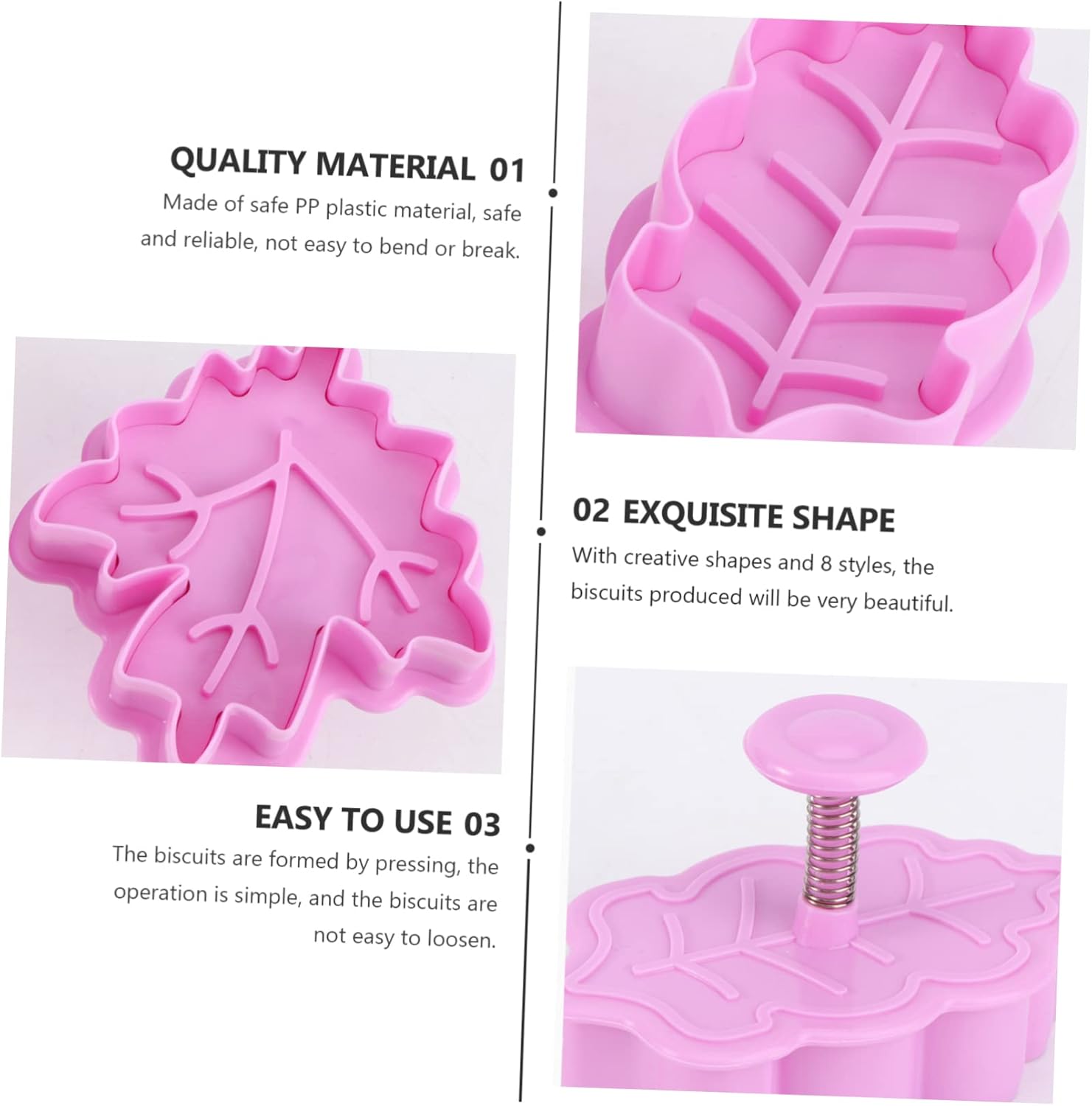 Hemoton 2 Set Leaf Cookie Molds Baking Kit