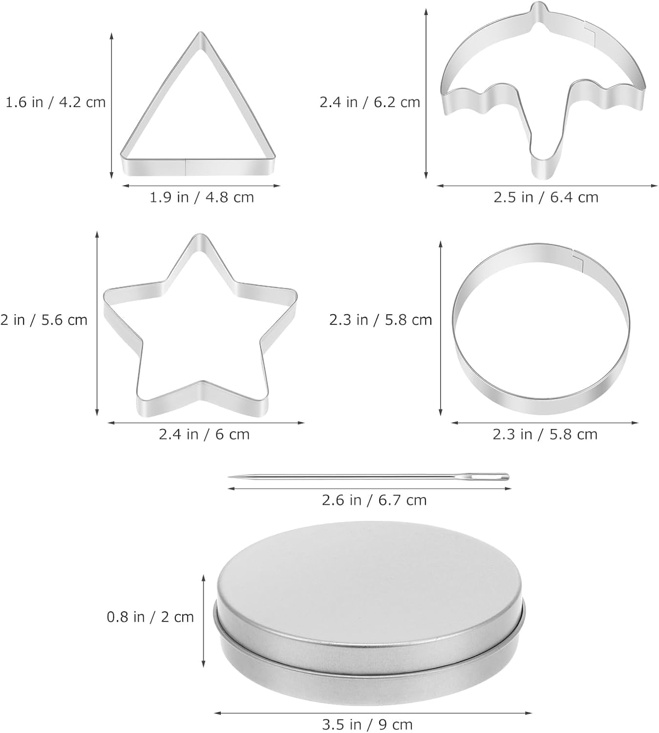 Keoshiga 12-Piece Metal Cookie Cutter Set for Baking and Candy Making