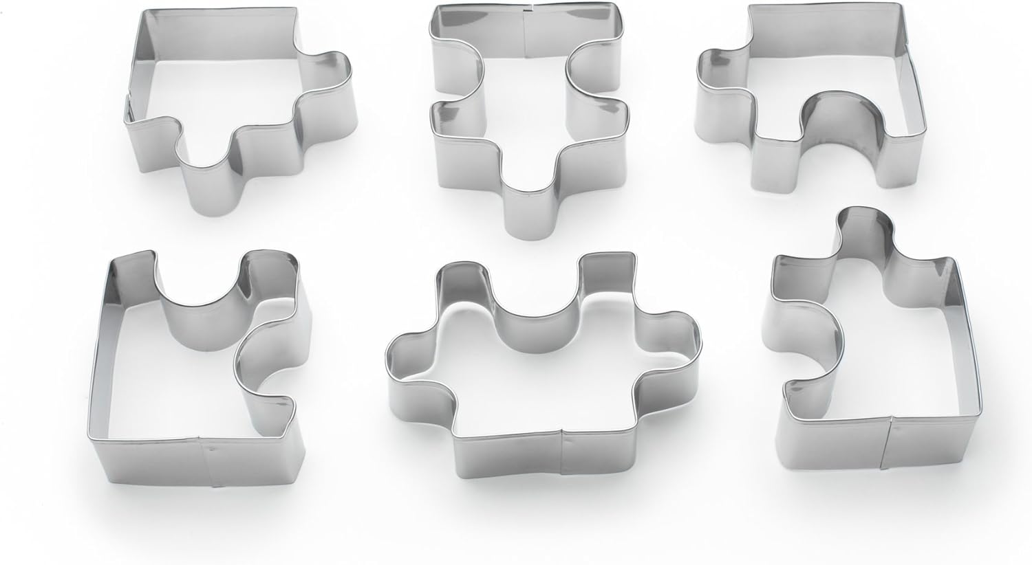 Fox Run Puzzle Pieces Cookie Cutter Set 6-Piece