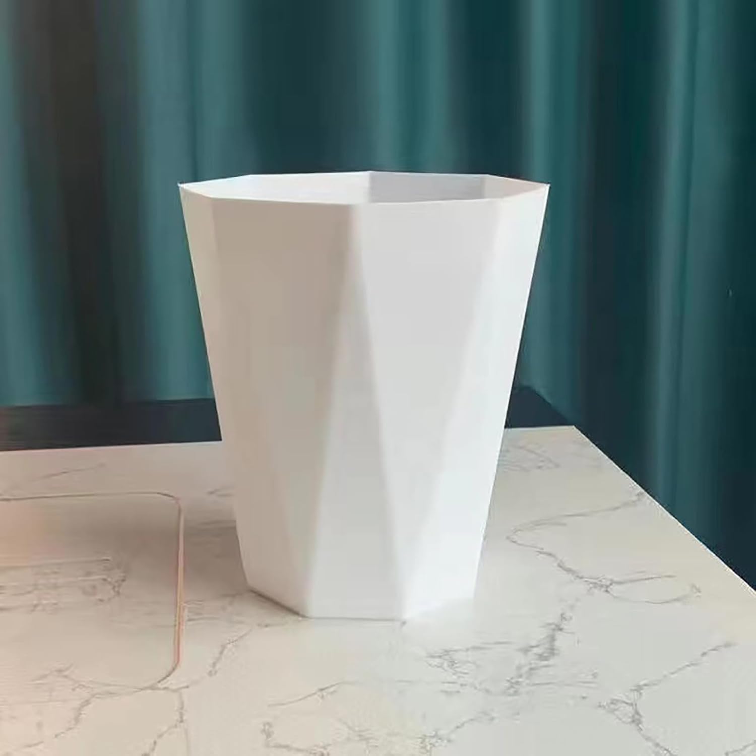 Polygon Small Trash Can White